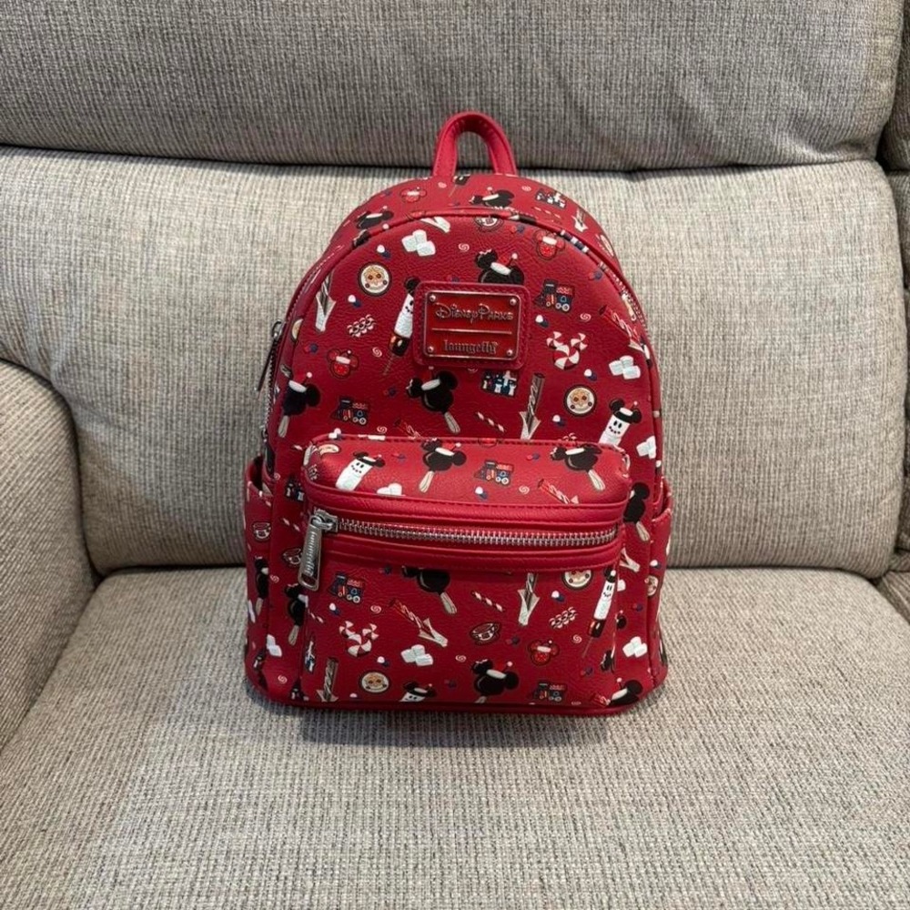 Disney Parks Red Chrtistmas Lounge fly backpack